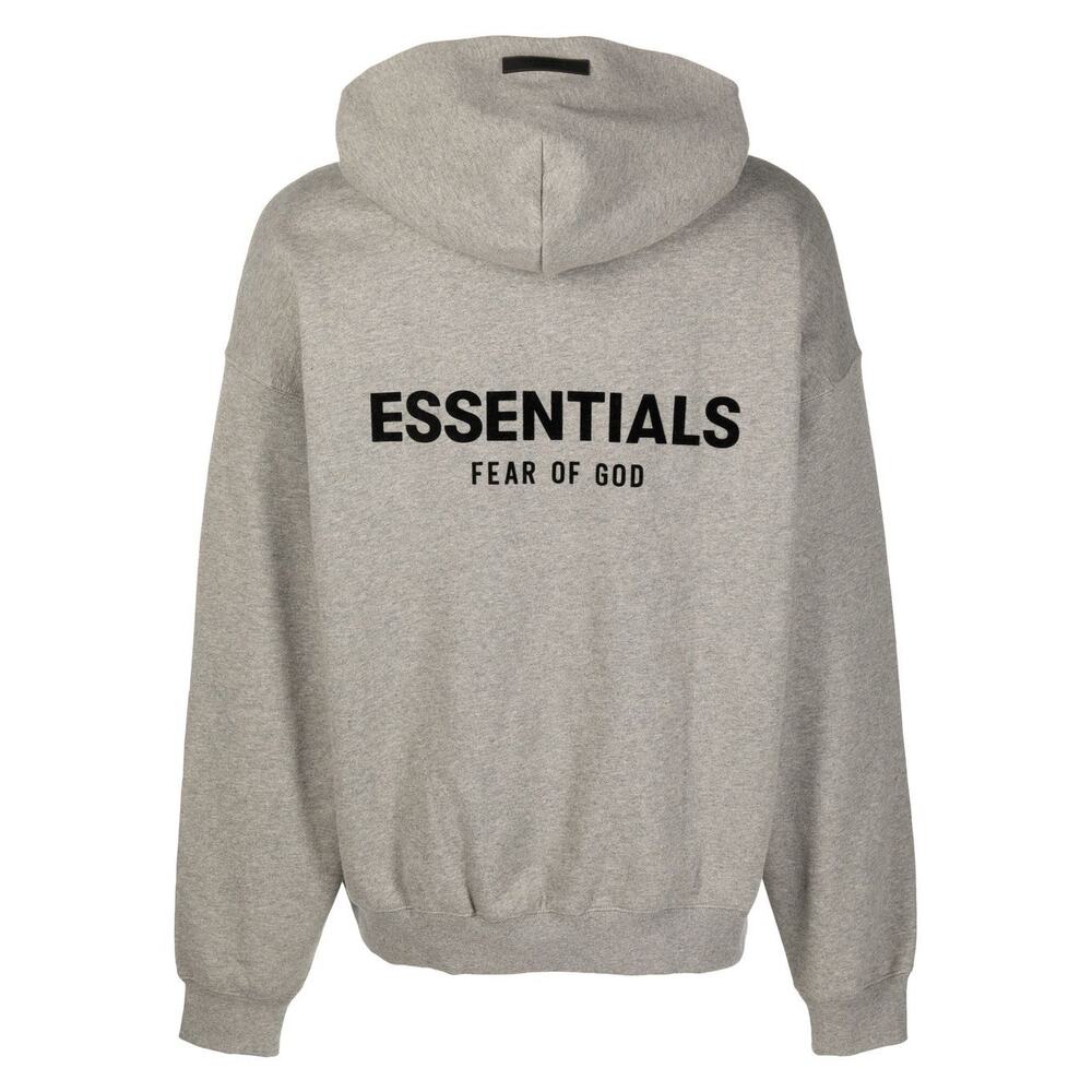 NEW! FEAR OF GOD ESSENTIALS logo pullover‎ hoodie HeatherGrey LARGE
